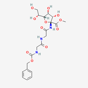 methyl (2R,3S,4R,5R)-5-[(1R)-1,2-dihydroxyethyl]-3,4-dihydroxy-2-[[2-[[2-(phenylmethoxycarbonylamino)acetyl]amino]acetyl]amino]oxolane-2-carboxylate