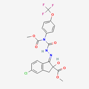 methyl (3E)-6-chloro-2-hydroxy-3-[[methoxycarbonyl-[4-(trifluoromethoxy)phenyl]carbamoyl]hydrazinylidene]-1H-indene-2-carboxylate