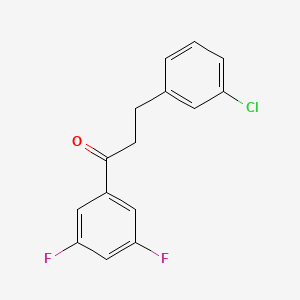 B1343478 3-(3-Chlorophenyl)-3',5'-difluoropropiophenone CAS No. 898787-46-7
