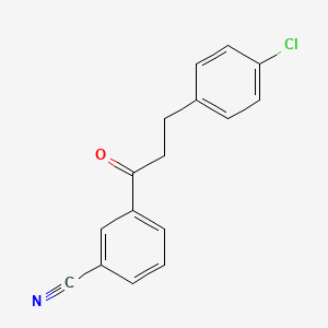 molecular formula C16H12ClNO B1343479 3-(4-Chlorophényl)-3'-cyanopropiophénone CAS No. 898787-68-3