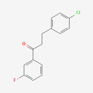 B1343480 3-(4-Chlorophenyl)-1-(3-fluorophenyl)propan-1-one CAS No. 898787-91-2