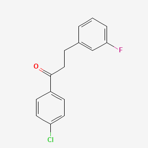 molecular formula C15H12ClFO B1343484 4'-氯-3-(3-氟苯基)丙基苯甲酮 CAS No. 898789-11-2