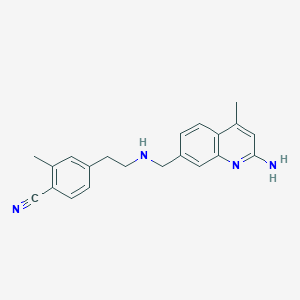 molecular formula C21H22N4 B13434846 4-(2-{[(2-Amino-4-Methylquinolin-7-Yl)methyl]amino}ethyl)-2-Methylbenzonitrile 