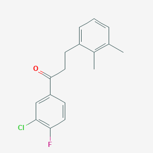 B1343489 3'-Chloro-3-(2,3-dimethylphenyl)-4'-fluoropropiophenone CAS No. 898792-95-5