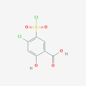 molecular formula C7H4Cl2O5S B134349 4-氯-5-(氯磺酰基)-2-羟基苯甲酸 CAS No. 14665-31-7