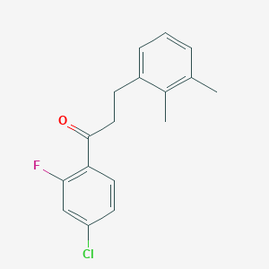 molecular formula C17H16ClFO B1343492 4'-Chloro-3-(2,3-dimethylphenyl)-2'-fluoropropiophenone CAS No. 898793-21-0