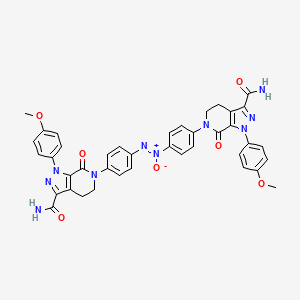 molecular formula C40H34N10O7 B13434930 (1Z)-bis({4-[3-carbamoyl-1-(4-methoxyphenyl)-7-oxo-1H,4H,5H,6H,7H-pyrazolo[3,4-c]pyridin-6-yl]phenyl})diazen-1-ium-1-olate 