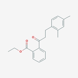B1343496 2'-Carboethoxy-3-(2,4-dimethylphenyl)propiophenone CAS No. 898793-71-0
