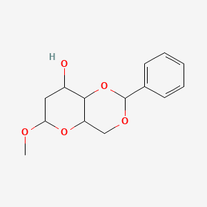 molecular formula C14H18O5 B13434961 6-Methoxy-2-phenyl-4,4a,6,7,8,8a-hexahydropyrano[3,2-d][1,3]dioxin-8-ol CAS No. 16718-95-9