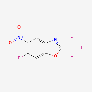 molecular formula C8H2F4N2O3 B13434973 6-Fluoro-5-nitro-2-(trifluoromethyl)-1,3-benzoxazole 