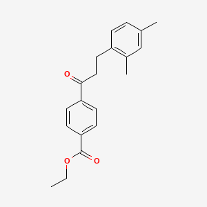 molecular formula C20H22O3 B1343498 4'-羧乙氧基-3-(2,4-二甲苯基)丙基苯甲酮 CAS No. 898793-76-5