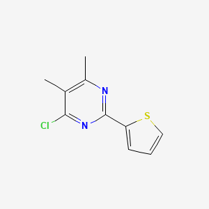 molecular formula C10H9ClN2S B13435008 4-Chloro-5,6-dimethyl-2-(thiophen-2-yl)pyrimidine 