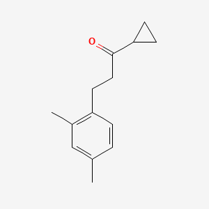 B1343505 Cyclopropyl 2-(2,4-dimethylphenyl)ethyl ketone CAS No. 898794-64-4