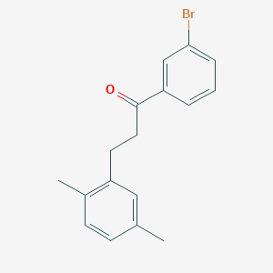 molecular formula C17H17BrO B1343506 3'-溴-3-(2,5-二甲苯基)丙基苯甲酮 CAS No. 898795-02-3