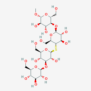 molecular formula C25H44O20S B13435128 (2S,3R,4S,5S,6R)-2-[(2S,3R,4S,5R,6R)-2-[(2R,3S,4R,5R,6R)-6-[(2R,3S,4R,5R,6R)-4,5-dihydroxy-2-(hydroxymethyl)-6-methoxyoxan-3-yl]oxy-4,5-dihydroxy-2-(hydroxymethyl)oxan-3-yl]sulfanyl-3,5-dihydroxy-6-(hydroxymethyl)oxan-4-yl]oxy-6-(hydroxymethyl)oxane-3,4,5-triol 