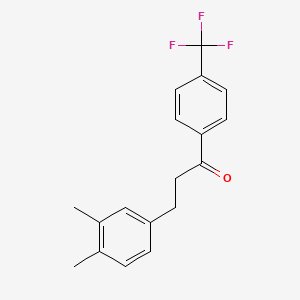 molecular formula C18H17F3O B1343514 3-(3,4-二甲苯基)-4'-三氟甲基丙酮 CAS No. 898779-65-2