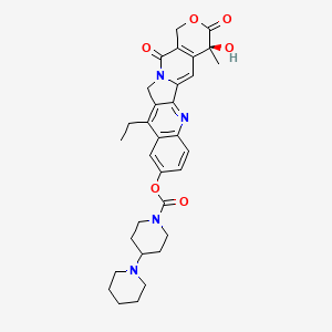 molecular formula C32H36N4O6 B13435167 [(19S)-10-ethyl-19-hydroxy-19-methyl-14,18-dioxo-17-oxa-3,13-diazapentacyclo[11.8.0.02,11.04,9.015,20]henicosa-1(21),2,4(9),5,7,10,15(20)-heptaen-7-yl] 4-piperidin-1-ylpiperidine-1-carboxylate 