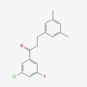 B1343518 3'-Chloro-3-(3,5-dimethylphenyl)-5'-fluoropropiophenone CAS No. 898780-94-4