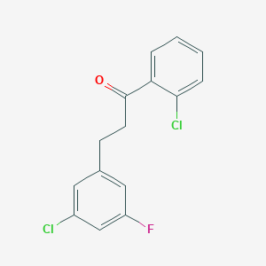 molecular formula C15H11Cl2FO B1343521 2'-氯-3-(3-氯-5-氟苯基)丙基苯甲酮 CAS No. 898750-91-9