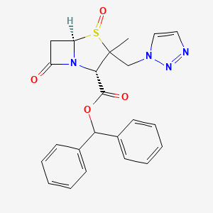 molecular formula C23H22N4O4S B13435222 benzhydryl (2S,5R)-3-methyl-4,7-dioxo-3-(triazol-1-ylmethyl)-4lambda4-thia-1-azabicyclo[3.2.0]heptane-2-carboxylate 