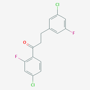 B1343523 4'-Chloro-3-(3-chloro-5-fluorophenyl)-2'-fluoropropiophenone CAS No. 898751-20-7