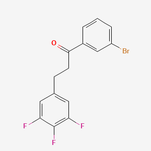 molecular formula C15H10BrF3O B1343529 3'-Bromo-3-(3,4,5-trifluorophenyl)propiophenone CAS No. 898777-86-1