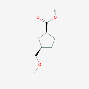 molecular formula C8H14O3 B13435299 Cyclopentanecarboxylic acid, 3-(methoxymethyl)-, cis-(9CI) 