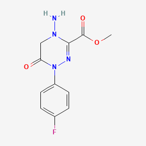 molecular formula C11H11FN4O3 B13435300 methyl 4-amino-1-(4-fluorophenyl)-6-oxo-5H-1,2,4-triazine-3-carboxylate CAS No. 186404-59-1