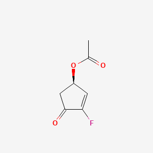 molecular formula C7H7FO3 B13435310 [(1R)-3-fluoro-4-oxocyclopent-2-en-1-yl] acetate 