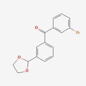 molecular formula C16H13BrO3 B1343536 3-溴-3'-(1,3-二氧杂环-2-基)二苯甲酮 CAS No. 898779-15-2