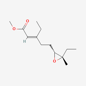 molecular formula C13H22O3 B13435361 Methyl (2E)-3-ethyl-5-[(2R,3S)-3-ethyl-3-methyl-2-oxiranyl]-2-pentenoate 