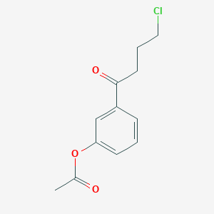 molecular formula C12H13ClO3 B1343539 3'-Acetoxy-4-chlorobutyrophenone CAS No. 898786-89-5