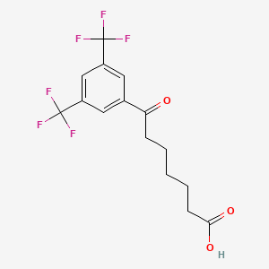 molecular formula C15H14F6O3 B1343545 7-(3,5-Ditrifluoromethylphenyl)-7-oxoheptanoic acid CAS No. 898788-13-1