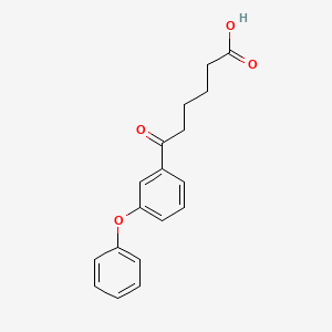 molecular formula C18H18O4 B1343548 6-Oxo-6-(3-phenoxyphenyl)hexanoic acid CAS No. 951888-75-8