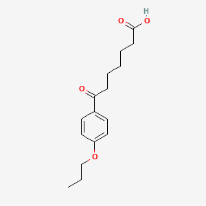 molecular formula C16H22O4 B1343554 7-Oxo-7-(4-n-propoxyphenyl)heptanoic acid CAS No. 898791-79-2