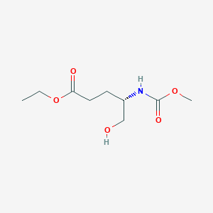 molecular formula C9H17NO5 B13435560 ethyl (4S)-5-hydroxy-4-(methoxycarbonylamino)pentanoate 