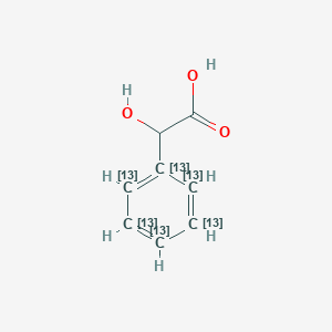 molecular formula C8H8O3 B13435580 2-((1,2,3,4,5,6-13C6)cyclohexatrienyl)-2-hydroxyacetic acid 