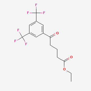 molecular formula C15H14F6O3 B1343563 5-(3,5-二三氟甲基苯基)-5-氧代戊酸乙酯 CAS No. 898792-94-4