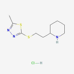 2-{2-[(5-Methyl-1,3,4-thiadiazol-2-yl)sulfanyl]ethyl}piperidine hydrochloride