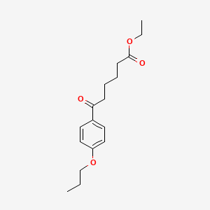 molecular formula C17H24O4 B1343584 6-氧代-6-(4-正丙氧基苯基)己酸乙酯 CAS No. 898757-63-6