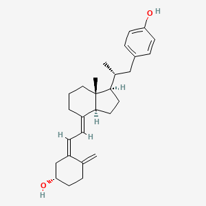 molecular formula C28H38O2 B13435845 22-(4-Hydroxyphenyl)-23,24,25,26,27-pentanor Vitamin D3 