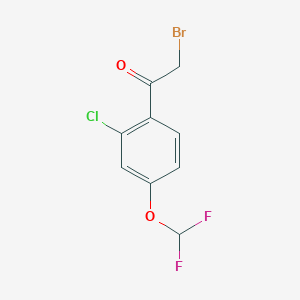 molecular formula C9H6BrClF2O2 B13435865 2-Chloro-4-(difluoromethoxy)phenacyl bromide 