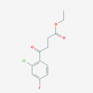 molecular formula C12H12ClFO3 B1343590 4-(2-氯-4-氟苯基)-4-氧代丁酸乙酯 CAS No. 951886-19-4