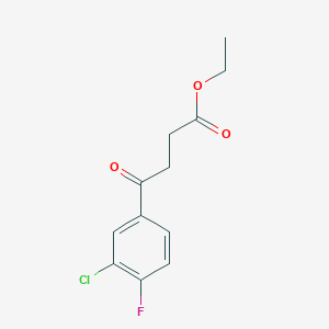 molecular formula C12H12ClFO3 B1343598 4-(3-氯-4-氟苯基)-4-氧代丁酸乙酯 CAS No. 951890-03-2