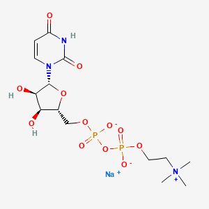 sodium;[[(2R,3S,4R,5R)-5-(2,4-dioxopyrimidin-1-yl)-3,4-dihydroxyoxolan-2-yl]methoxy-oxidophosphoryl] 2-(trimethylazaniumyl)ethyl phosphate