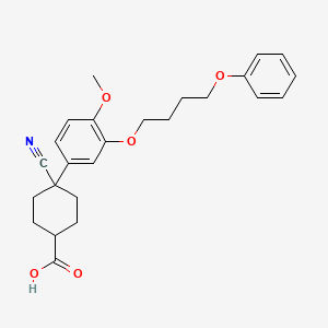 4-Cyano-4-[4-methoxy-3-(4-phenoxybutoxy)phenyl]cyclohexane-1-carboxylic acid