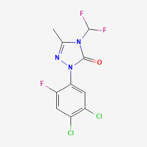 molecular formula C10H6Cl2F3N3O B13436278 1-(2-Fluoro-4,5-dichlorophenyl)-3-methyl-4-(difluoromethyl)-1H-1,2,4-triazol-5(4H)-one 