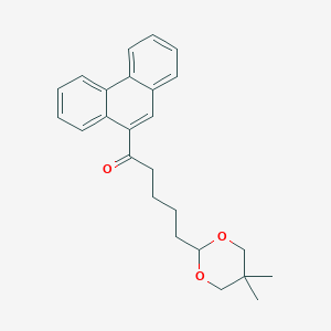 molecular formula C25H28O3 B1343629 9-[5-(5,5-Dimethyl-1,3-dioxan-2-YL)valeryl]phenanthrene CAS No. 898756-50-8