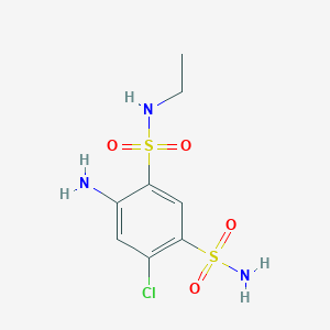 molecular formula C8H12ClN3O4S2 B13436336 6-Amino-4-chloro-N1-ethyl-1,3-benzenedisulfonamide 