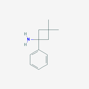 molecular formula C12H17N B13436366 3,3-Dimethyl-1-phenylcyclobutan-1-amine 